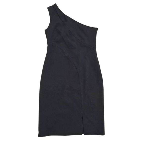 DKNY One Shoulder Sheath Dress Women's 10 Black 100% Polyester Party Preppy - Picture 1 of 8